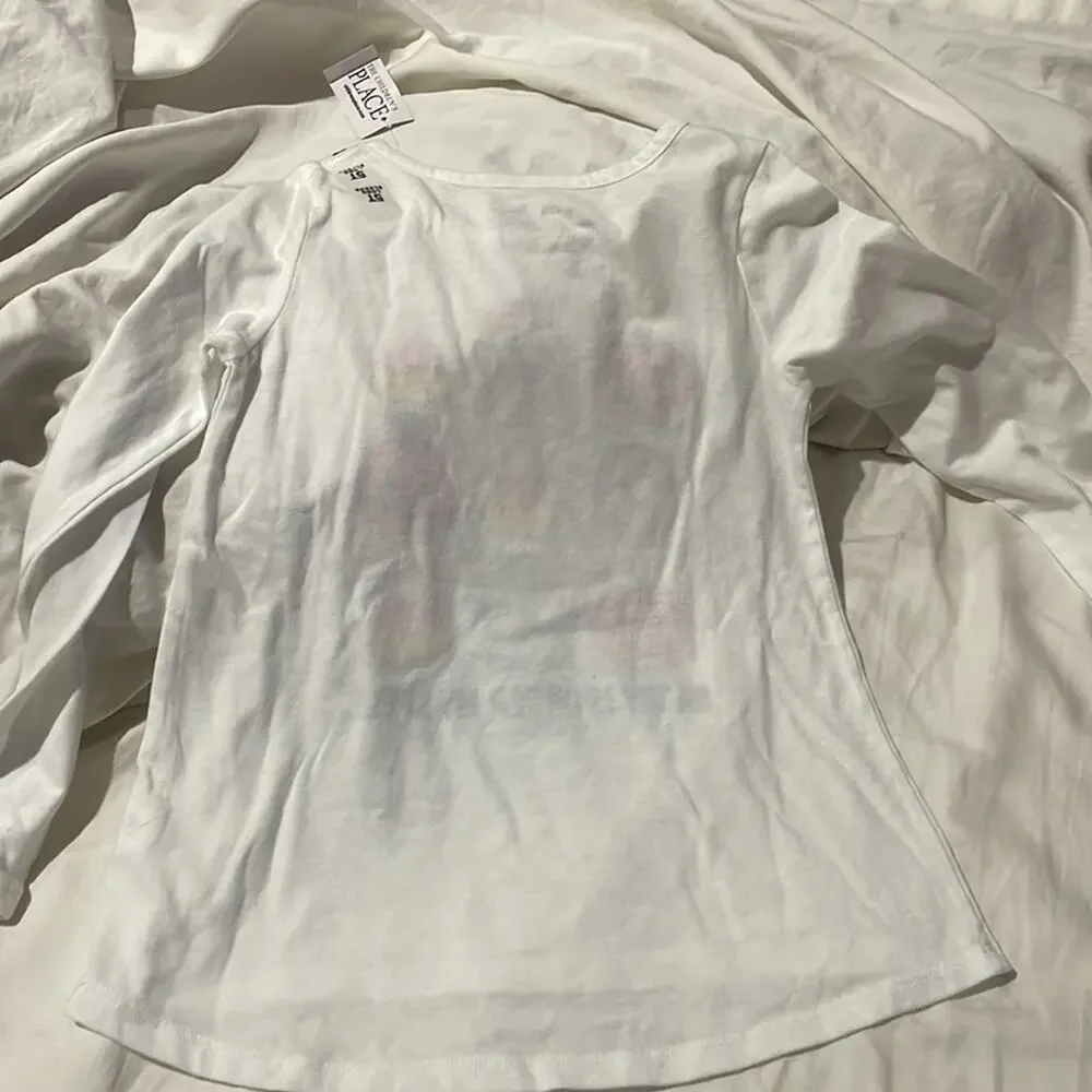Childrens place 5t white hi low Halloween graphic t daddy’s under my spell nwt